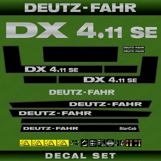 Deutz DX 4.11 SE Aftermarket Replacement Tractor Decal (Sticker) Set replacement decal set