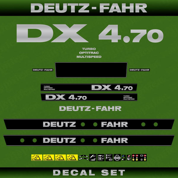 Deutz DX 4.70 TOM Aftermarket Replacement Tractor Decal (Sticker) Set replacement decal set