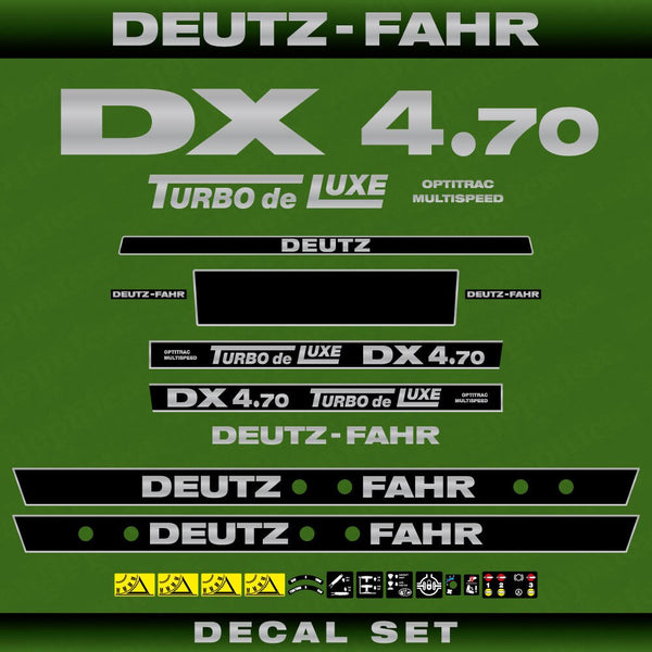 Deutz DX 4.70 Turbo de luxe OM Aftermarket Replacement Tractor Decal (Sticker) Set