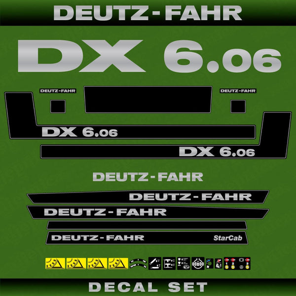 Deutz DX 6.06 Aftermarket Replacement Tractor Decal (Sticker) Set replacement decal set