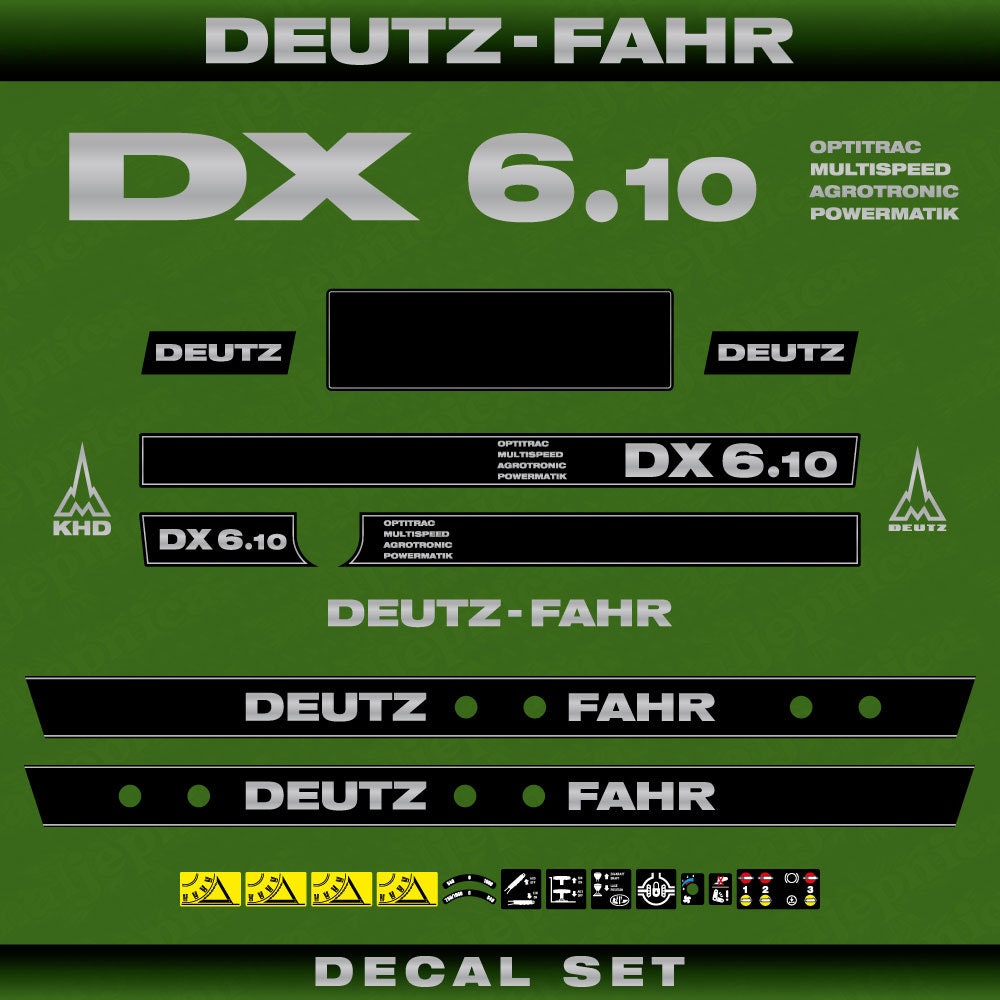 Deutz DX 6.10 OMAP Aftermarket Replacement Tractor Decal (Sticker) Set replacement decal set