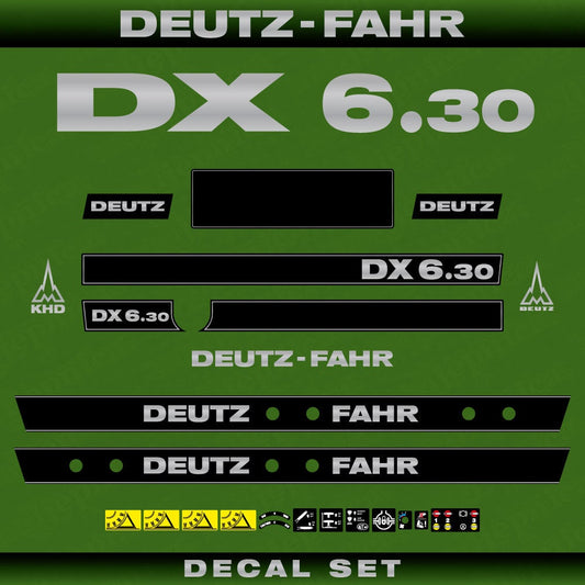 Deutz DX 6.30 Aftermarket Replacement Tractor Decal (Sticker) Set replacement decal set