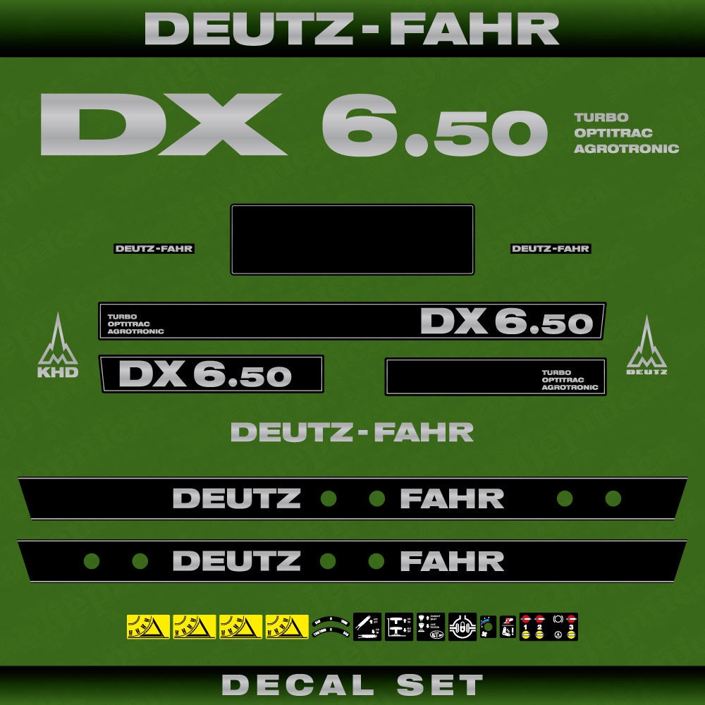Deutz DX 6.50 TOA Aftermarket Replacement Tractor Decal (Sticker) Set replacement decal set