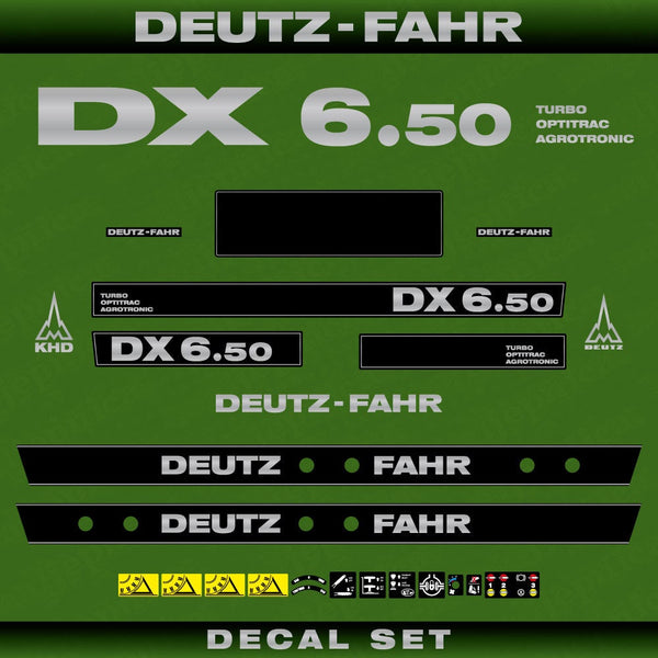 Deutz DX 6.50 TOA Aftermarket Replacement Tractor Decal (Sticker) Set replacement decal set