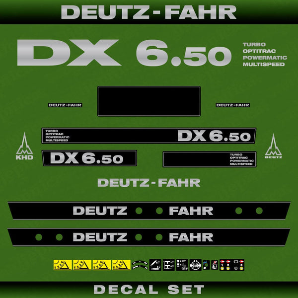 Deutz DX 6.50 TOAM Aftermarket Replacement Tractor Decal (Sticker) Set replacement decal set