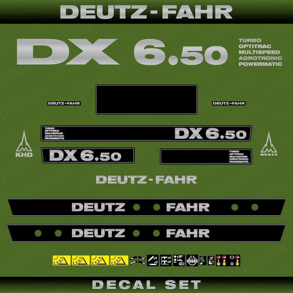 Deutz DX 6.50 TOMAP Aftermarket Replacement Tractor Decal (Sticker) Set replacement decal set