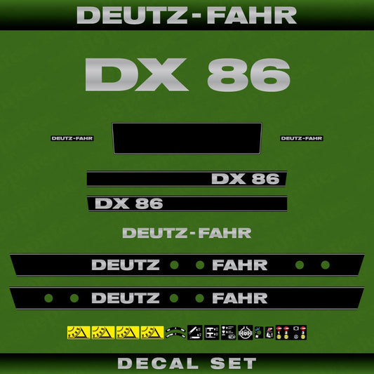 Deutz DX 86 Aftermarket Replacement Tractor Decal (Sticker) Set