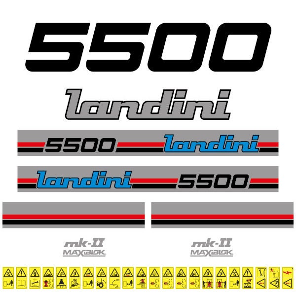 Landini 5500 Maxiblok MK2 Aftermarket Replacement Tractor Decal (Sticker) Set