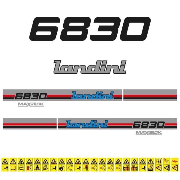 Landini 6830 Maxiblok (1987) Aftermarket Replacement Tractor Decal (Sticker) Set