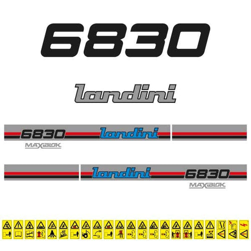Landini 6830 Maxiblok (1987) Aftermarket Replacement Tractor Decal (Sticker) Set