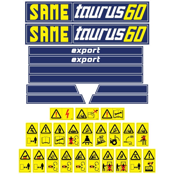 Same Tractor Emblems Same Taurus 60 Aftermarket Replacement Tractor Decals (sticker - aufkl ...