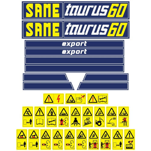 Same Taurus 60 Aftermarket Replacement Tractor Decals (sticker - aufkleber - adesivo) Set