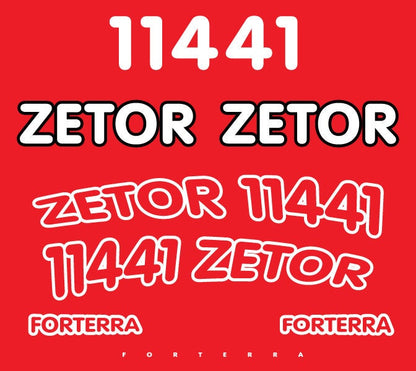 Zetor 11441 Forterra Aftermarket Tractor Decal / Aufkleber / Adesivo / Sticker Set