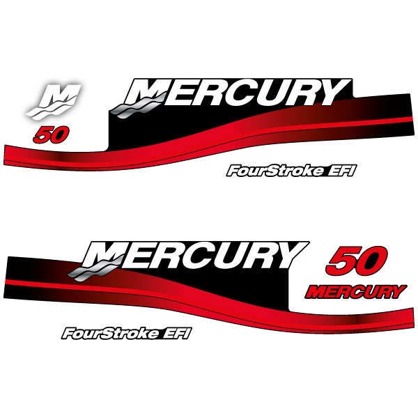Mercury 50 Four Stroke (2002-2004) Outboard Decal / Aufkleber / Adesivo / Sticker Set replacement decal set