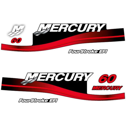 Mercury 60 Four Stroke (2002-2004) Outboard Decal / Aufkleber / Adesivo / Sticker Set replacement decal set