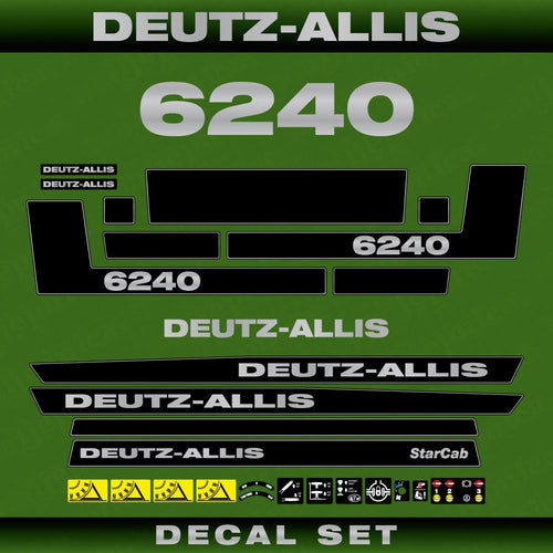Deutz Allis 6240 Aftermarket Replacement Tractor Decal (Sticker) Set
