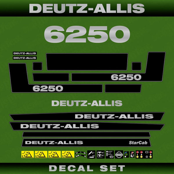 Deutz Allis 6250 Aftermarket Replacement Tractor Decal (Sticker) Set replacement decal set