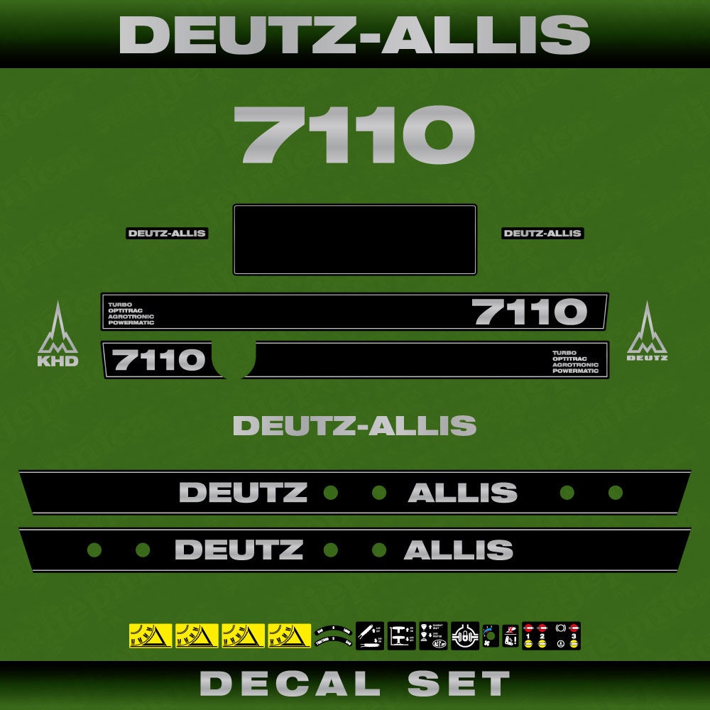 Deutz Allis 7110 Aftermarket Replacement Tractor Decal (Sticker) Set replacement decal set