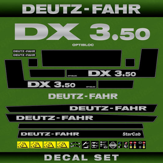 Deutz DX 3.50 Aftermarket Replacement Tractor Decal (Sticker) Set replacement decal set