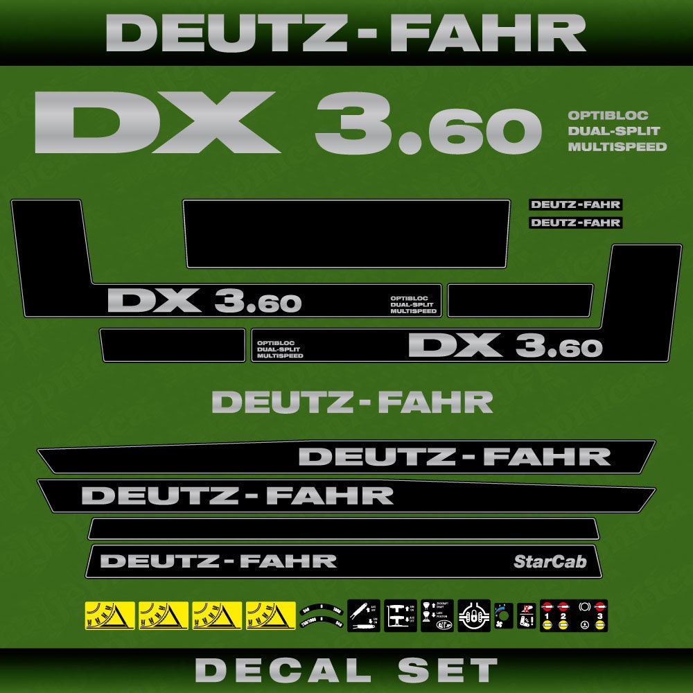 Deutz DX 3.60 ODM Aftermarket Replacement Tractor Decal (Sticker) Set