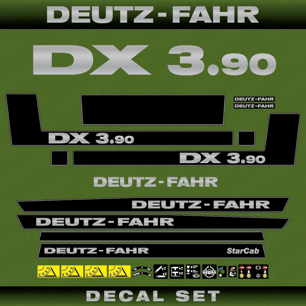 Deutz DX 3.90 Aftermarket Replacement Tractor Decal (Sticker) Set