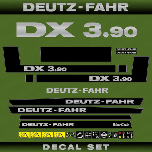 Deutz DX 3.90 Aftermarket Replacement Tractor Decal (Sticker) Set replacement decal set