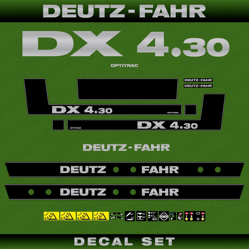 Deutz DX 4.30 Aftermarket Replacement Tractor Decal (Sticker) Set replacement decal set