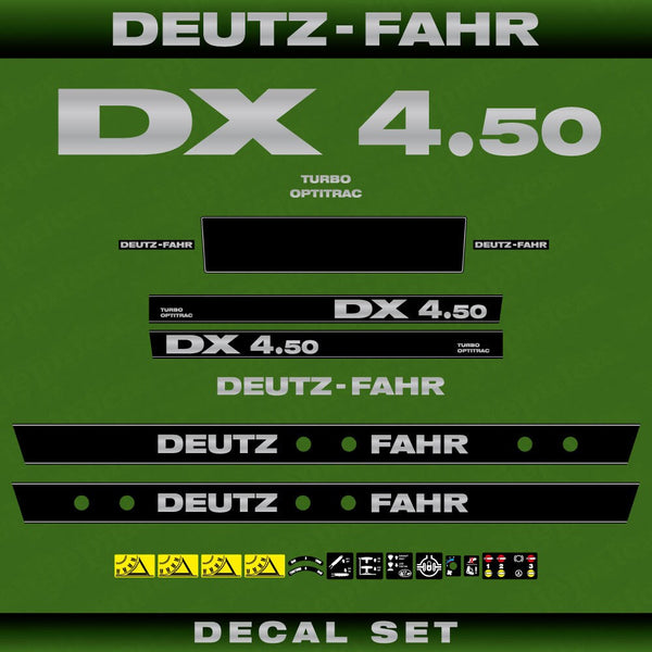 Deutz DX 4.50 TO Aftermarket Replacement Tractor Decal (Sticker) Set replacement decal set