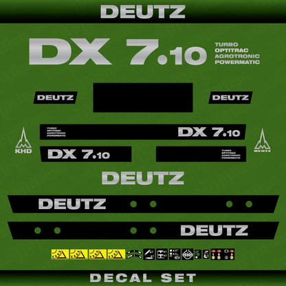 Deutz DX 7.10 TOAP Aftermarket Replacement Tractor Decal (Sticker) Set