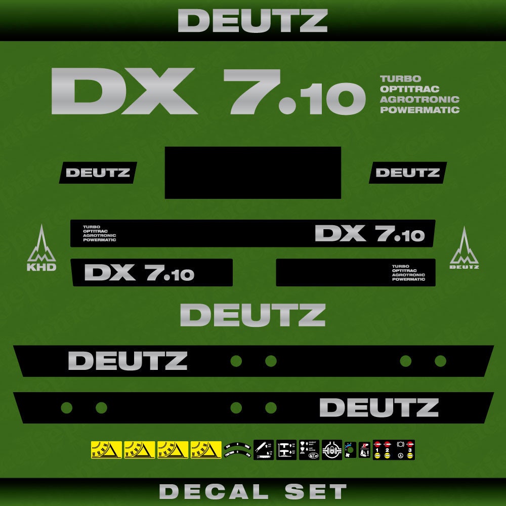 Deutz DX 7.10 Aftermarket Replacement Tractor Decal (Sticker) Set replacement decal set