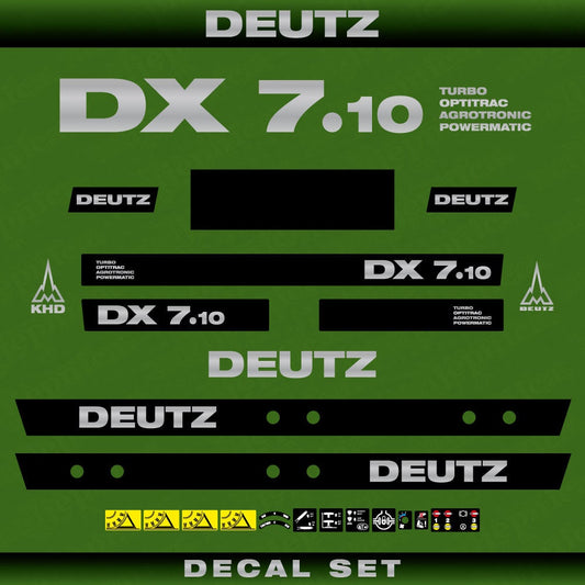 Deutz DX 7.10 Aftermarket Replacement Tractor Decal (Sticker) Set replacement decal set