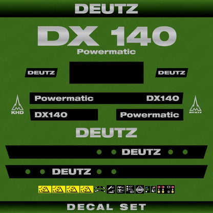 Deutz DX 140 Powermatic Aftermarket Replacement Tractor Decal (Sticker) Set