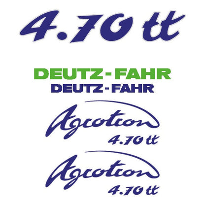 Deutz Fahr Agrotron (4.70 / 4.70S / 4.70TT) Aftermarket Replacement Tractor Decal (Sticker) Set