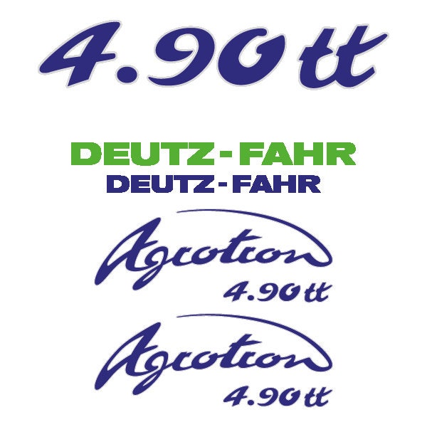 Deutz Fahr Agrotron (4.90S / 4.90TT) Aftermarket Replacement Tractor Decal (Sticker) Set