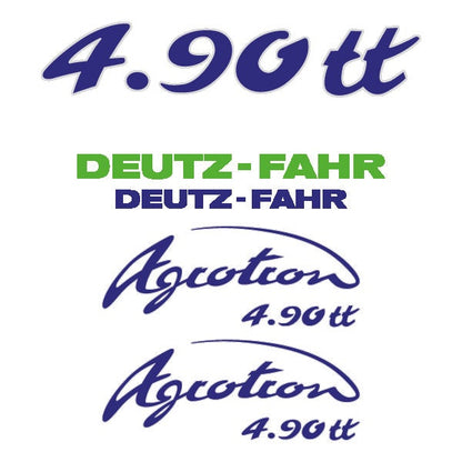 Deutz Fahr Agrotron (4.90S / 4.90TT) Aftermarket Replacement Tractor Decal (Sticker) Set