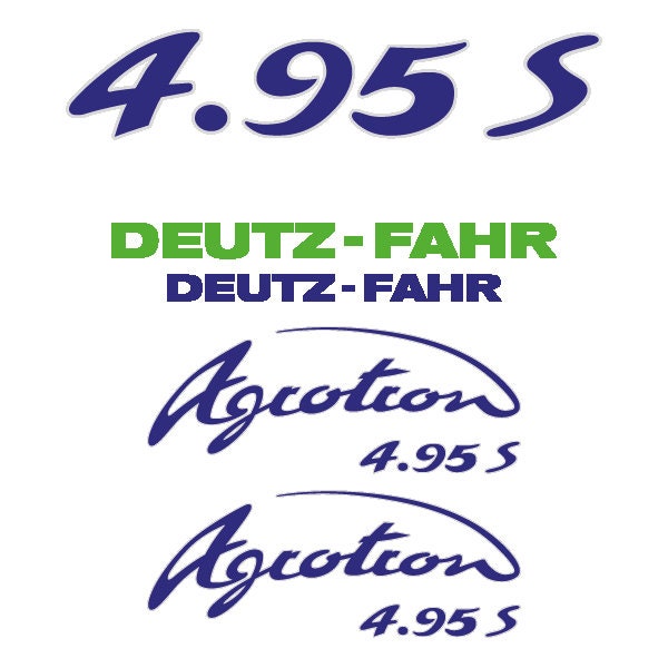 Deutz Fahr Agrotron (4.95S / 4.95TT) Aftermarket Replacement Tractor Decal (Sticker) Set - Type: 4.95S,4.95TT