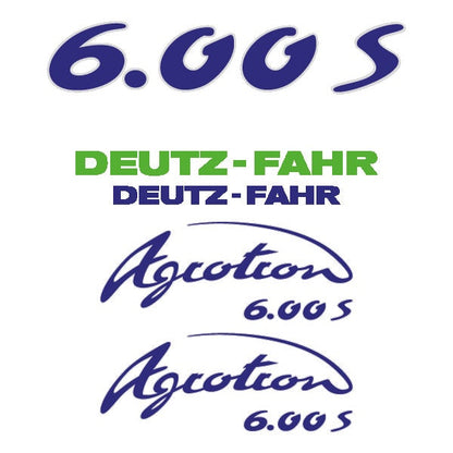 Deutz Fahr Agrotron (6.00S / 6.00TT) Aftermarket Replacement Tractor Decal (Sticker) Set - Type: 6.00S,6.00TT