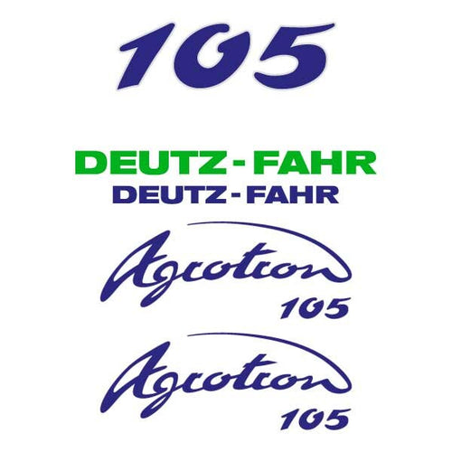 Deutz Fahr AgroTron 105 Aftermarket Replacement Tractor Decal (Sticker) Set