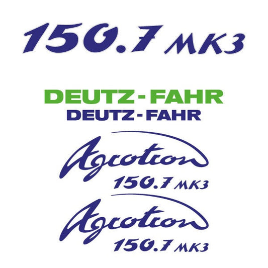 Deutz Fahr AgroTron 150.7 MK3 Aftermarket Replacement Tractor Decal (Sticker) Set replacement decal set