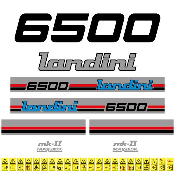 Landini 6500 Maxkiblok MK2 Aftermarket Replacement Tractor Decal (Sticker) Set