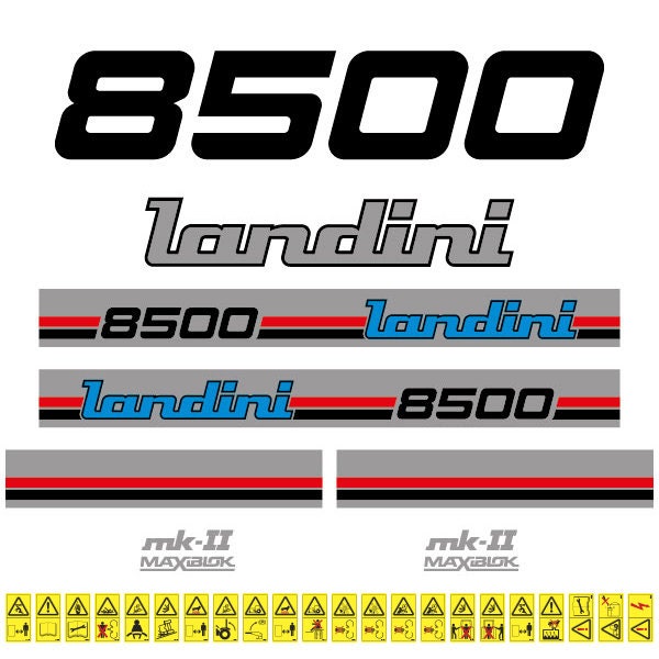Landini 8500 Maxiblok MK2 Aftermarket Replacement Tractor Decal (Sticker) Set
