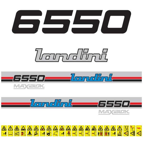 Landini 6550 Maxiblok Aftermarket Replacement Tractor Decal (Sticker) Set