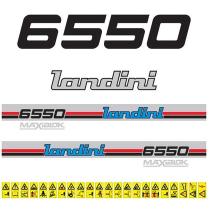 Landini 6550 Maxiblok Aftermarket Replacement Tractor Decal (Sticker) Set