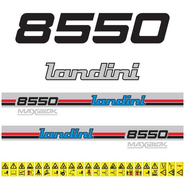 Landini 8550 Maxiblok Aftermarket Replacement Tractor Decal (Sticker) Set