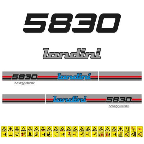 Landini 5830 Maxiblok (1987) Aftermarket Replacement Tractor Decal (Sticker) Set