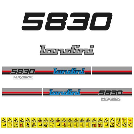 Landini 5830 (1987) Aftermarket Replacement Tractor Decal (Sticker) Set replacement decal set