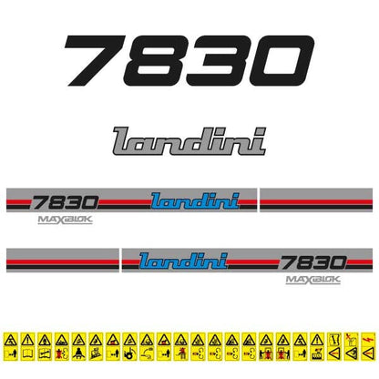 Landini 7830 Maxiblok (1987) Aftermarket Replacement Tractor Decal (Sticker) Set
