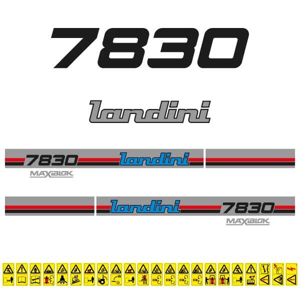Landini 7830 (1987) Aftermarket Replacement Tractor Decal (Sticker) Set replacement decal set