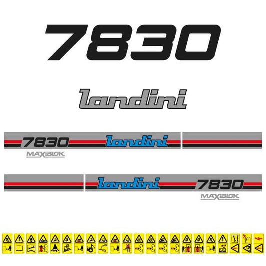 Landini 7830 (1987) Aftermarket Replacement Tractor Decal (Sticker) Set replacement decal set