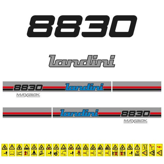 Landini 8830 (1987) Aftermarket Replacement Tractor Decal (Sticker) Set replacement decal set